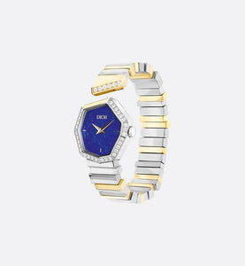 GEM DIOR 14.5 cm • Ø 27 mm (1”), Steel, Yellow Gold, Lapis Lazuli and Diamonds