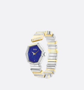 GEM DIOR 14.5 cm • Ø 27 mm (1”), Steel, Yellow Gold, Lapis Lazuli and Diamonds