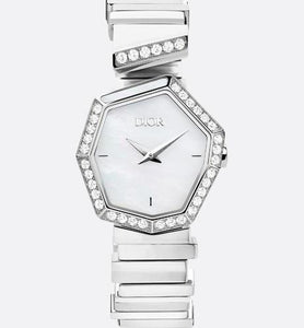GEM DIOR 14.5 cm • Ø 27 mm (1”), Steel, Mother-of-Pearl and Diamonds