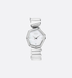 GEM DIOR 14.5 cm • Ø 27 mm (1”), Steel, Mother-of-Pearl and Diamonds