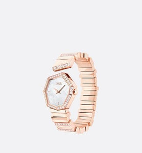 Rose Gold, Diamonds and White Mother-of-pearl GEM DIOR • Ø 27 mm, Quartz Movement