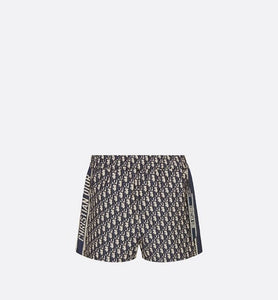 Shorts • Blue Technical Taffeta Jacquard with Dior Oblique Motif