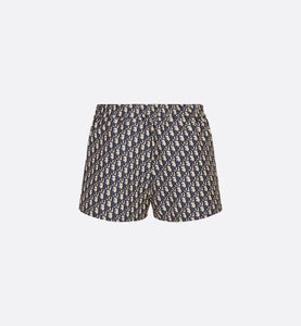 Shorts • Blue Technical Taffeta Jacquard with Dior Oblique Motif