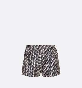 Shorts • Blue Technical Taffeta Jacquard with Dior Oblique Motif