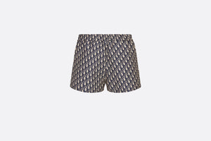 Shorts • Blue Technical Taffeta Jacquard with Dior Oblique Motif