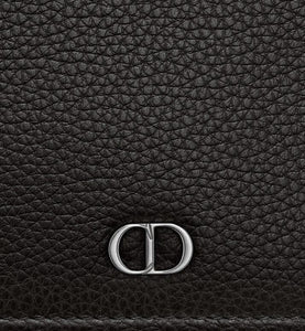 Wallet • Black Grained Calfskin with 'CD Icon' Signature