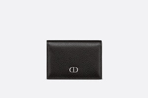 Business Card Holder • Black Grained Calfskin with 'CD Icon' Signature