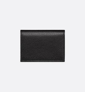Business Card Holder • Black Grained Calfskin with 'CD Icon' Signature