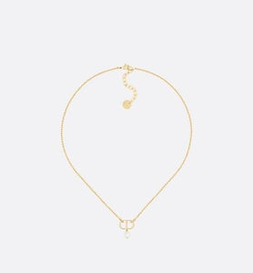 Petit CD Necklace • Gold-Finish Metal with a White Resin Pearl