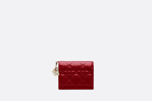 Mini Lady Dior Wallet • Cherry Red Patent Cannage Calfskin