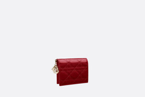 Mini Lady Dior Wallet • Cherry Red Patent Cannage Calfskin
