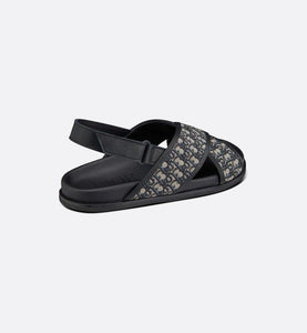 Sandal • Blue Calfskin and Dior Oblique Canvas