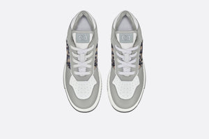B27 Low-Top Sneaker • Gray and White Smooth Calfskin with Beige and Black Dior Oblique Jacquard