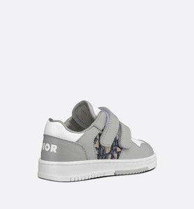 B27 Low-Top Sneaker • Gray and White Smooth Calfskin with Beige and Black Dior Oblique Jacquard