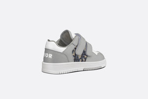 B27 Low-Top Sneaker • Gray and White Smooth Calfskin with Beige and Black Dior Oblique Jacquard