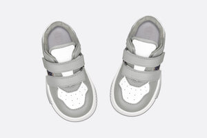 B27 Low-Top Sneaker • Gray and White Smooth Calfskin with Beige and Black Dior Oblique Jacquard