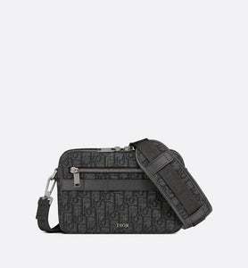 Safari Messenger Bag • Black Dior Oblique Jacquard