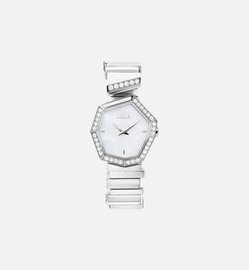 GEM DIOR 15.5 cm • Ø 27 mm (1”), Steel, Mother-of-Pearl and Diamonds