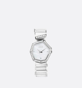 GEM DIOR 15.5 cm • Ø 27 mm (1”), Steel, Mother-of-Pearl and Diamonds