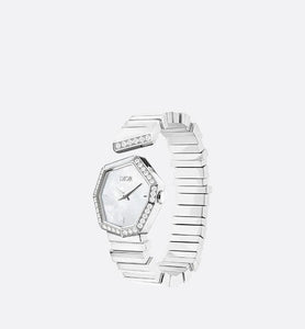 GEM DIOR 15.5 cm • Ø 27 mm (1”), Steel, Mother-of-Pearl and Diamonds