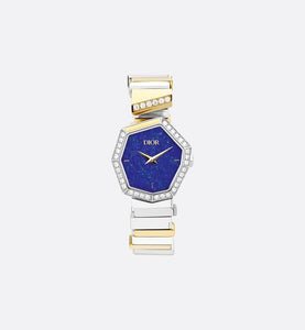 GEM DIOR 16.5 cm • Ø 27 mm (1”), Steel, Yellow Gold, Lapis Lazuli and Diamonds