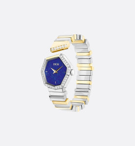 GEM DIOR 16.5 cm • Ø 27 mm (1”), Steel, Yellow Gold, Lapis Lazuli and Diamonds