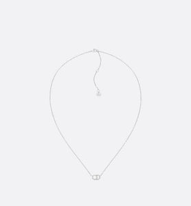 Clair D Lune Necklace • Palladium-Finish Metal and White Crystals