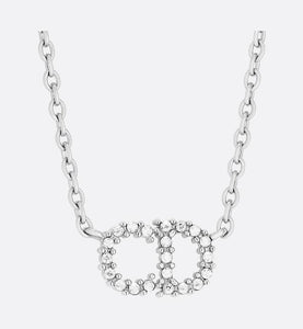 Clair D Lune Necklace • Palladium-Finish Metal and White Crystals