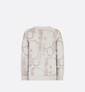 Sweater • Gray Wool and Cashmere Tricot Knit with Dior Oblique Print