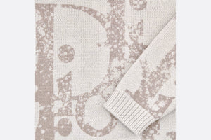 Sweater • Gray Wool and Cashmere Tricot Knit with Dior Oblique Print