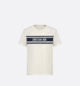 Dioriviera T-Shirt • White and Navy Blue Cotton Jersey