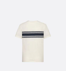 Dioriviera T-Shirt • White and Navy Blue Cotton Jersey
