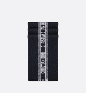 Dior Oblique University Reversible Scarf • Navy Blue Wool and Silk