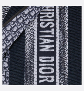 Dior Oblique University Reversible Scarf • Navy Blue Wool and Silk