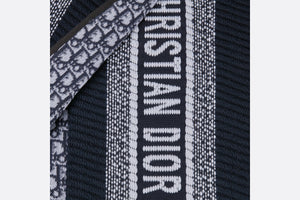 Dior Oblique University Reversible Scarf • Navy Blue Wool and Silk