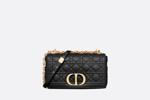 Medium Dior Caro Bag • Black Supple Cannage Calfskin
