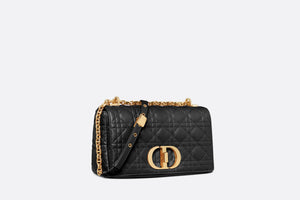 Medium Dior Caro Bag • Black Supple Cannage Calfskin