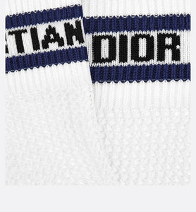 Dior Sporty Socks • White and Navy Blue Cotton