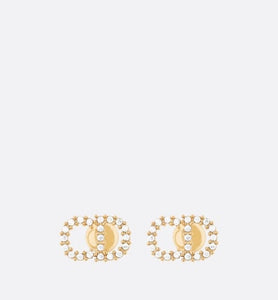 Clair D Lune Earrings • Gold-Finish Metal and White Crystals