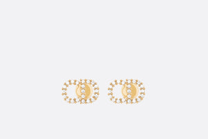 Clair D Lune Earrings • Gold-Finish Metal and White Crystals