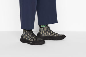 Diorizon Ankle Boot • Beige and Black Dior Oblique Jacquard and Black Rubber