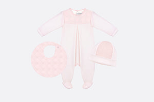 Cannage Newborn Gift Set • Pale Pink Interlock and Cotton Voile