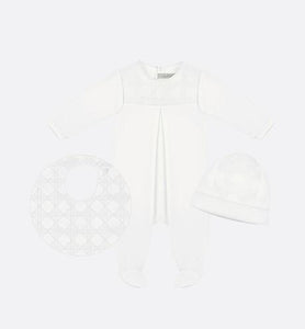 Cannage Newborn Gift Set • White Interlock and Cotton Voile