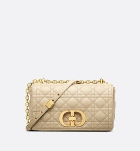 Medium Dior Caro Bag • Beige Supple Cannage Calfskin