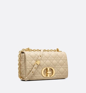 Medium Dior Caro Bag • Beige Supple Cannage Calfskin