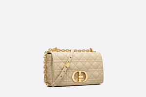 Medium Dior Caro Bag • Beige Supple Cannage Calfskin