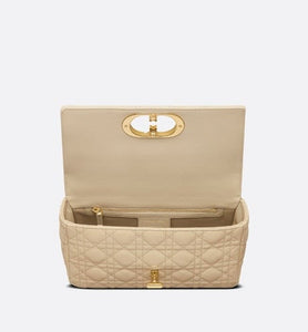 Medium Dior Caro Bag • Beige Supple Cannage Calfskin
