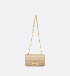 Medium Dior Caro Bag • Beige Supple Cannage Calfskin