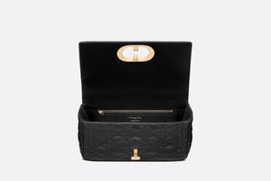 Medium Dior Caro Bag • Black Supple Cannage Calfskin