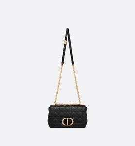 Medium Dior Caro Bag • Black Supple Cannage Calfskin